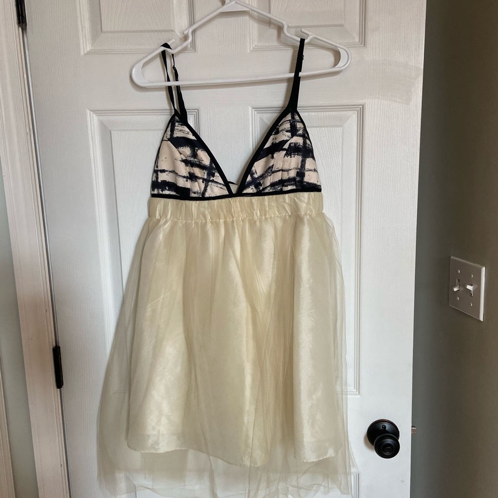 Vintage Free People x Misele Silk Toole Babydoll Dress
